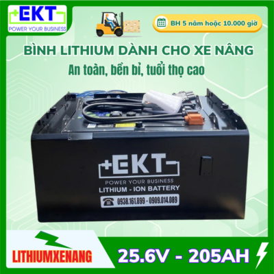 Bình ắc quy lithium-ion EIKTO xe nâng điện, công suất: 25.6V - 205AH