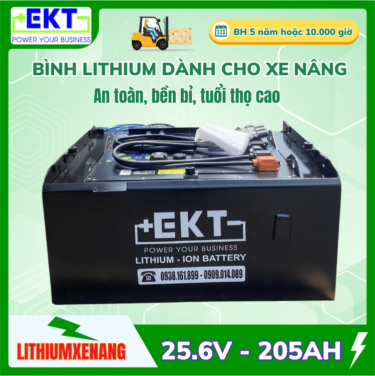 Bình ắc quy lithium-ion EIKTO xe nâng điện, công suất: 25.6V - 205AH
